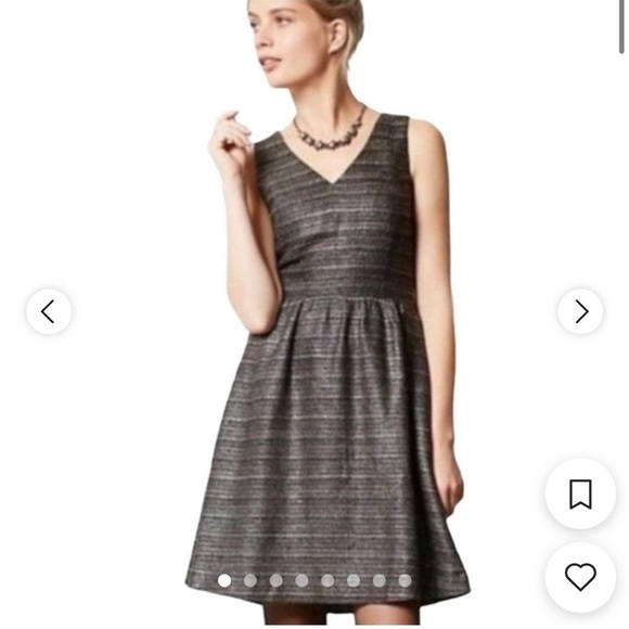 ANTHROPOLOGIE- Moulinette Soeurs Glissade Metallic Tweed Sleeveless Dress Size 2 - Picture 1 of 6
